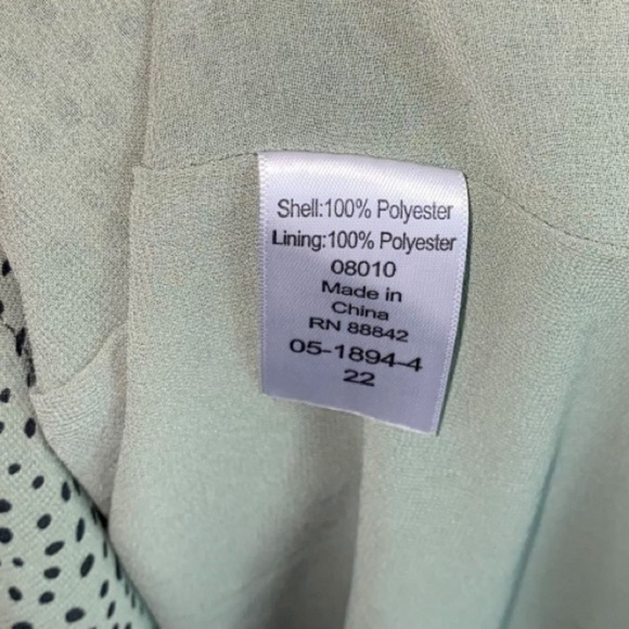 Ellos Plus Size Midi length long sleeve sage green w/black‎ dots print dress - Picture 3 of 9